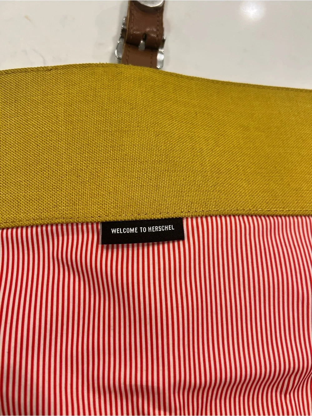 Herschel Supply Company Mustard Yellow City Backpack with Leather Trim